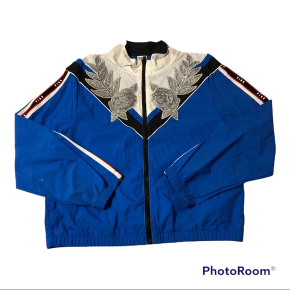 Victoria’s Secret PINK Anorak Windbreaker Jacket Blue with Bling (M/L) - Picture 3 of 16